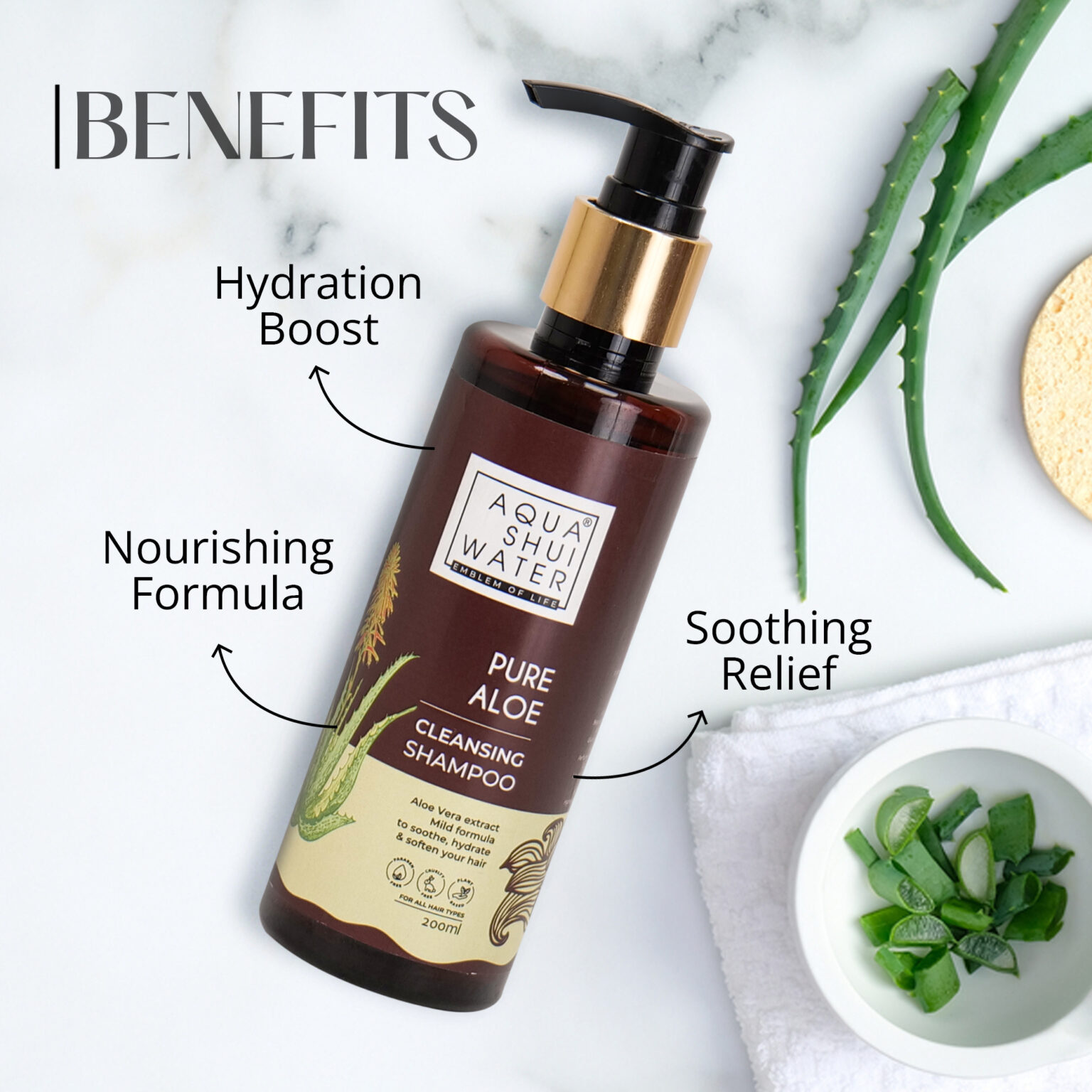 Pure Aloe Shampoo  Aqua Shui Water