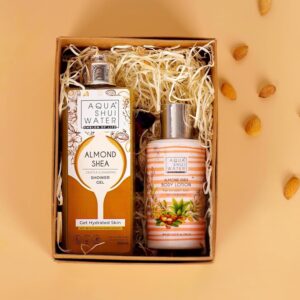 Body Care Gift Set Box with Almond Shea Shower gel with Body Lotion | For Birthday, Diwali Bhaidooj & All Special Occasions |
